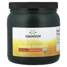 Swanson, Сертифицированный органический какао-порошок, несладкий, 340 г (12 унций)