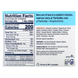 Yes Bar, Snack Bar, хрустящий с яблоком и корицей, 6 батончиков по 40 г (1,4 унции)