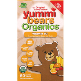 Hero Nutritional Products, Органические Yummi Bears, витамин D3, 60 жевательных мишек