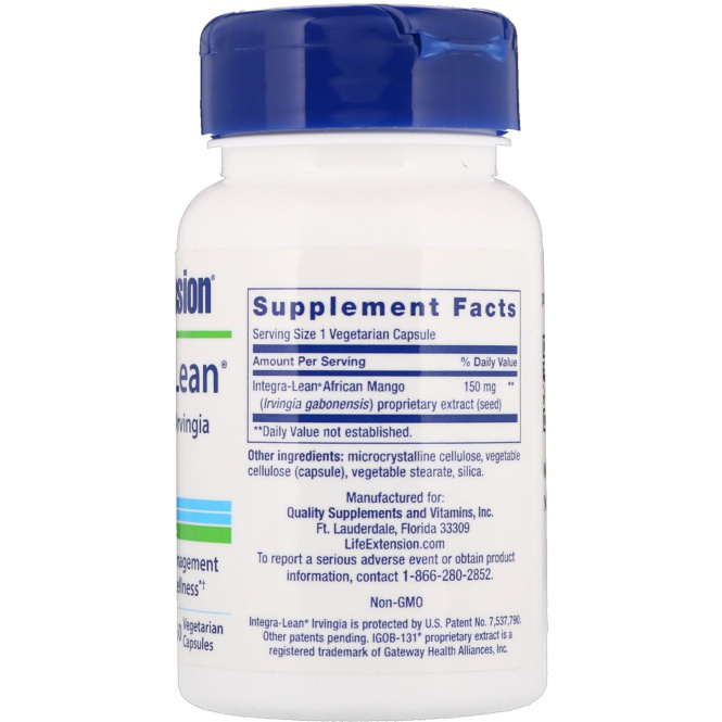 Life Extension, «Integra-Lean» с ирвингией, 150 мг, 60 капсул