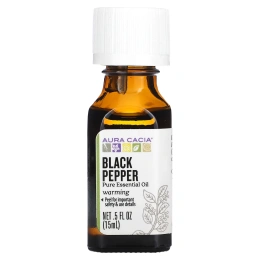 Aura Cacia, Чистое эфирное масло, черный перец, 15 мл (0,5 жидк. унц.)