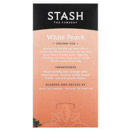 Stash Tea, Oolong Tea, White Peach, 18 Tea Bags, 1.2 oz (35 g)