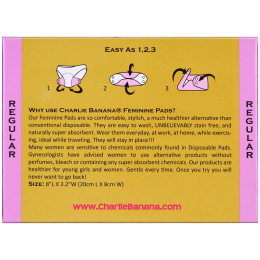 Charlie Banana, Женские прокладки с цветочным дизайном, 3 штуки