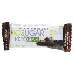 No Sugar Company, Keto Bar, брауни с шоколадной помадкой, 12 батончиков по 40 г (1,41 унции)