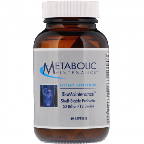 Metabolic Maintenance, BioMaintenance, пробиотик длительного хранения, 60 капсул