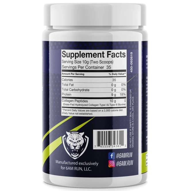 6AM Run, Heel Strike, гидролизованный коллаген, 350 г (12,35 унции)