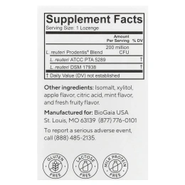 BioGaia, Prodentis®, пробиотик для здоровья полости рта, яблоко, 30 пастилок