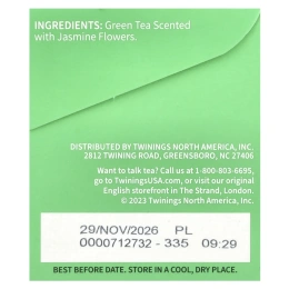 Twinings, Зеленый чай, жасмин, 20 чайных пакетиков, 40 г (1,41 унции)