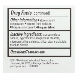 Percogesic, Обезболивающее для спины, максимальная эффективность, 580 мг, 48 капсул, покрытых оболочкой, которые легко глотать