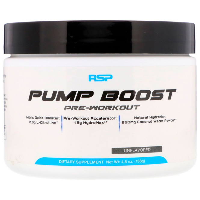 RSP Nutrition, Pump Boost Pre-Workout, Unflavored, 4.8 oz (138 g)