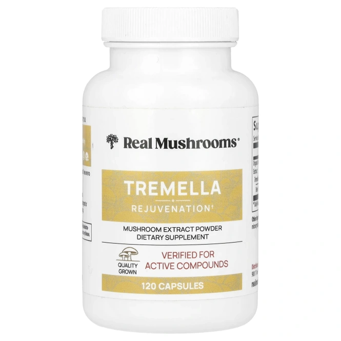 Real Mushrooms, Tremella, порошок экстракта грибов, 120 капсул