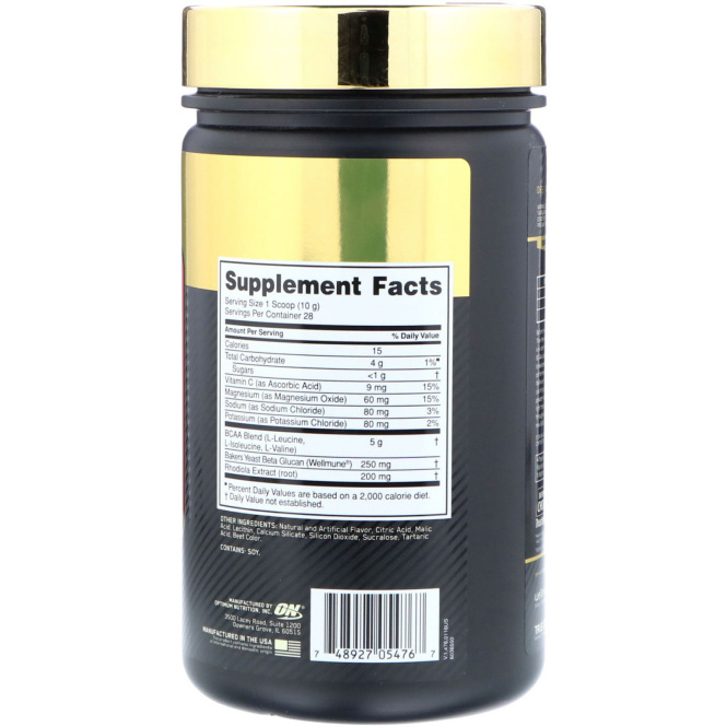 Optimum Nutrition, Золотой стандарт BCAA (аминокислоты с разветвленной цепью) Тренировка + Восстановление, Арбуз, 9.9 унции (280 г)