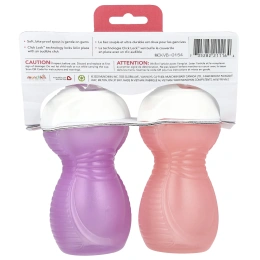 Munchkin, Click Lock ™, стаканчик-поилка для защиты от укусов, от 9 месяцев, светло-розовый и светло-фиолетовый, 2 стакана по 266 мл (9 унций)