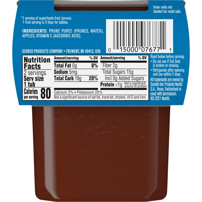 Gerber, Чернослив и яблоко, 2nd Foods, 2 пакетика по 113 г (4 унции)