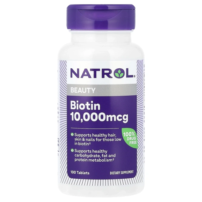 Биотин Natrol Biotin максимум силы 10 000 мкг, 100 таблеток