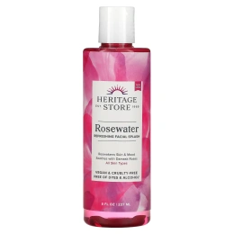 Heritage Store, Розовая вода, с лепестками роз, 8 жидких унций (240 мл)