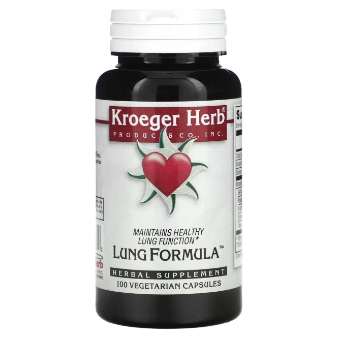 Kroeger Herb Co, формула для здоровья легких, 100 вегетарианских капсул
