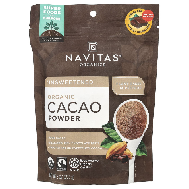 Navitas Organics, Органический порошок какао, 227 г