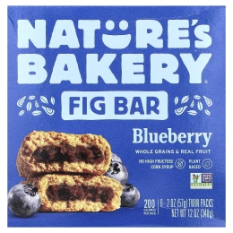 Nature's Bakery, Инжирный батончик, голубика, 6 двойных пакетиков по 57 г (2 унции)