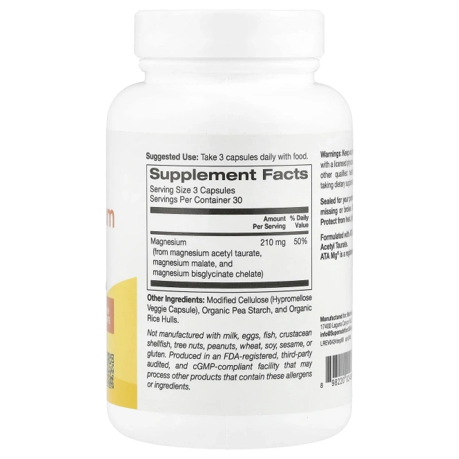 Super Nutrition, комплекс с магнием тройного действия, 90 растительных капсул