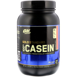 Optimum Nutrition, Gold Standard 100% казеин, клубничные сливки, 909 г (2 фунта)