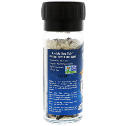 Celtic Sea Salt, Organic, Pepper Salt, Light Grey Celtic & Organic Peppercorns, 2.7 oz (76 g)