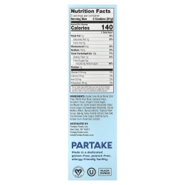 Partake, хрустящее печенье, с шоколадной крошкой, 150 г (5,5 унции)