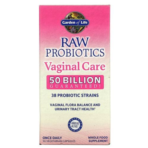 Garden of Life, Сырые пробиотики для вагинального здоровья, 30 капсул на растительной основе
