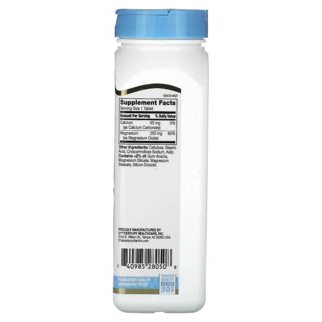 21st Century, Магний, 250 мг, 250 таблеток