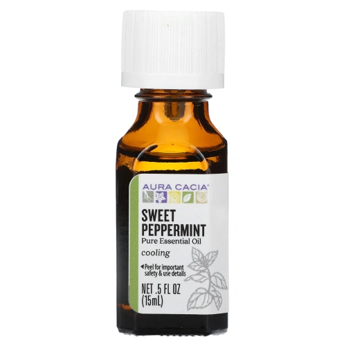 Aura Cacia, Чистое эфирное масло, сладкая перечная мята, 15 мл (0,5 жидк. унц.)