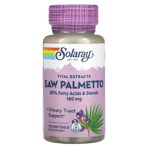 Solaray, Экстракт ягод пальмы сереноа, 160 мг, 120 мягких таблеток