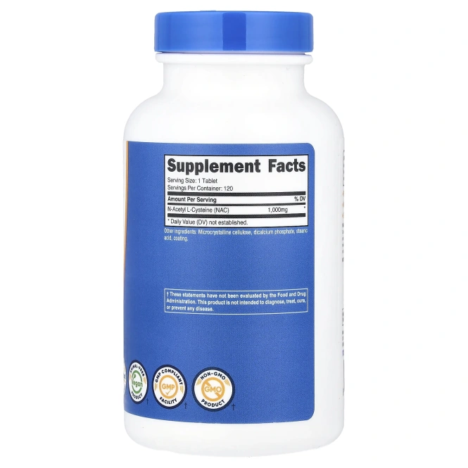 Nutricost, NAC, 1000 мг, 120 таблеток