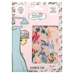 The Vintage Cosmetic Company, Шапочка для душа, розовый сатин с цветочным принтом, 1 шт.