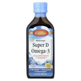 Carlson, Super D Omega-3® от Wild Norwegian, натуральный лимонный вкус, 200 мл (6,7 жидк. унции)