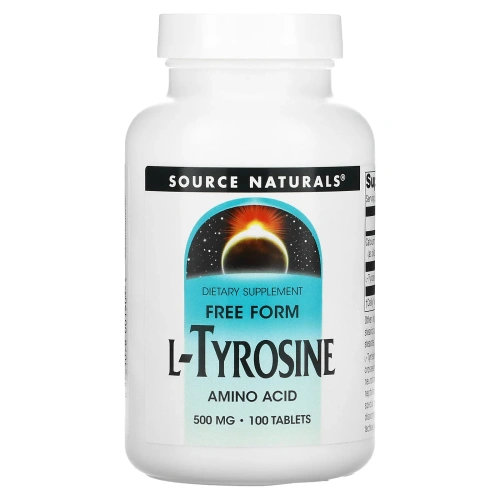 Source Naturals, L-Тирозин, 500 мг, 100 таблеток