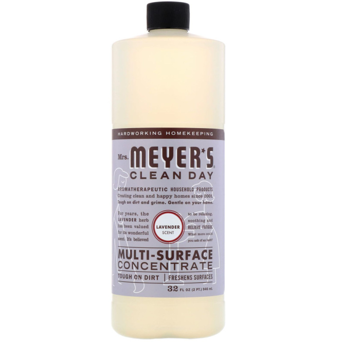 Mrs. Meyers Clean Day, Концентрат для очищения различного рода поверхностей, с запахом лаванды, 32 жидкие унции (946 мл)