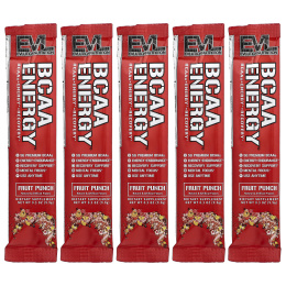 EVLution Nutrition, BCAA Energy®, фруктовый пунш, 5 пакетиков по 9,9 г (0,3 унции)
