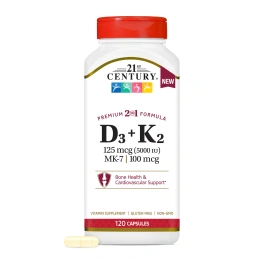 21st Century, D3 и K2, 120 капсул