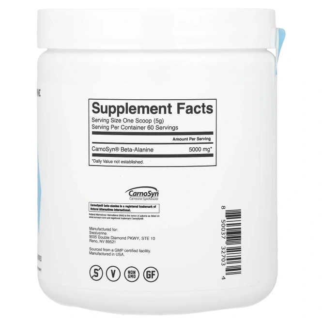 Swolverine, Бета-аланин, без добавок, 300 г (10,58 унции)