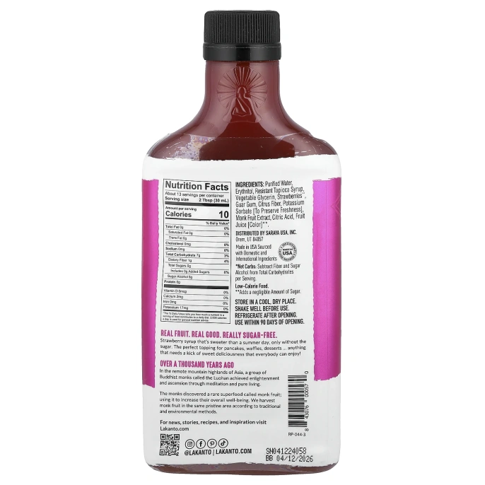 Lakanto, Клубничный сироп, 384 мл (13 жидк. Унций)