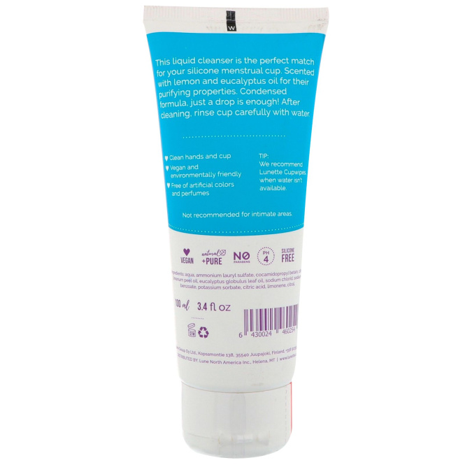 Lunette, Feelbetter, очищающее средство для менструальной чашечки, 3,4 ж. унц. (100 мл)
