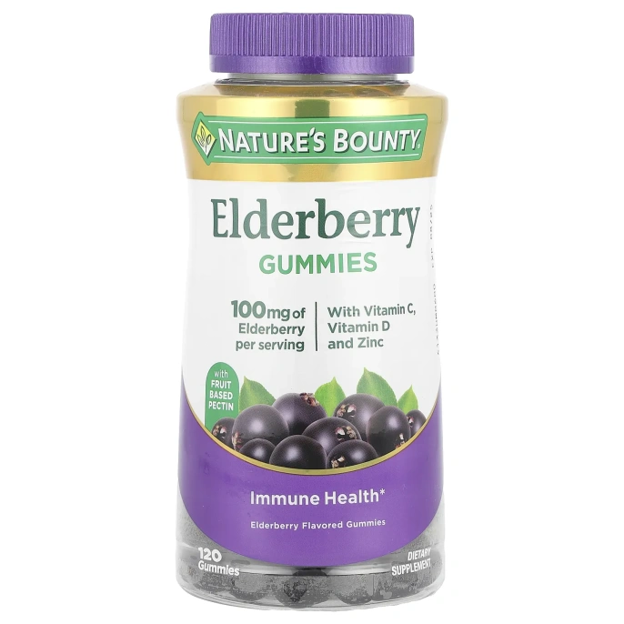 Nature's Bounty, Жевательные мармеладки с бузиной, 120 жевательных таблеток