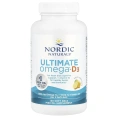 Nordic Naturals, Ultimate Omega-D3, с лимоном, 1000 мг, 120 гелевых капсул