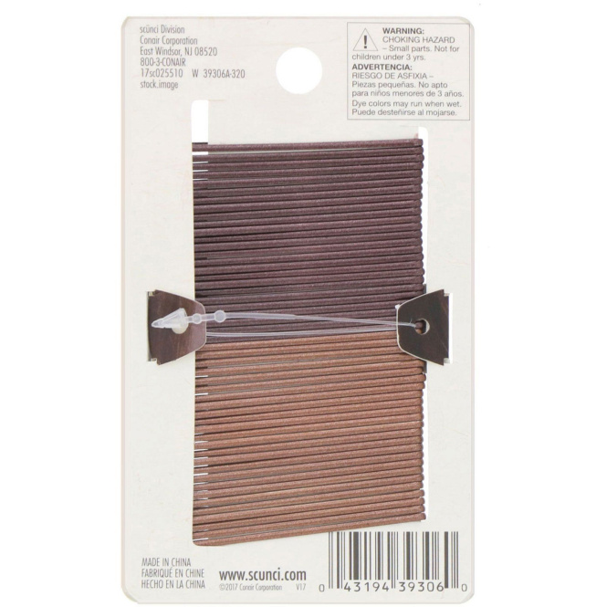 Scunci, Однотонные невидимки No Slip Grip, для брюнеток, 50 штук