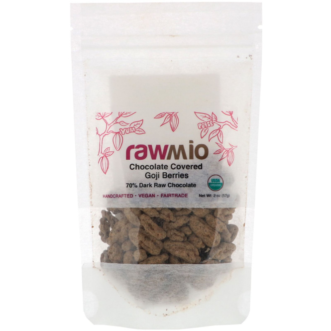 Rawmio, Organic Chocolate Covered Goji Berries,  2 oz (57 g)