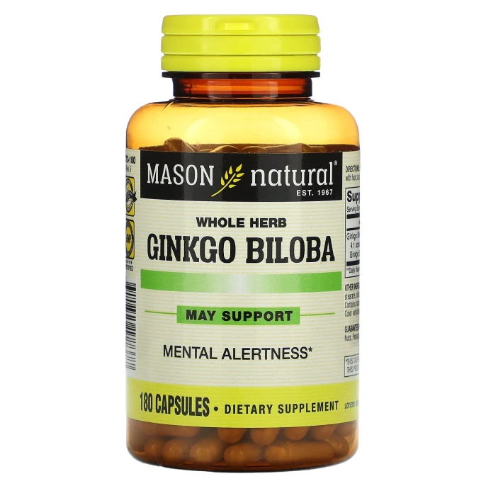 Mason Natural, Гинкго Билоба, 180 капсул