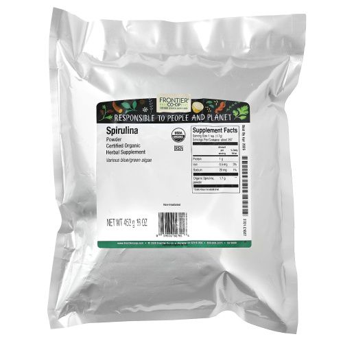 Frontier Natural Products, Organic Spirulina Powder, 16 oz (453 g)