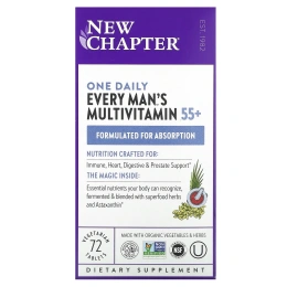 New Chapter, Мультивитамины для мужчин Every Man's One Daily 55+, 72 вегетарианских таблетки