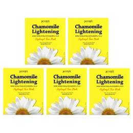 Petitfee, Chamomile Lightening, гидрогелевые маски для лица, 5 шт. по 32 г (1,12 унции)