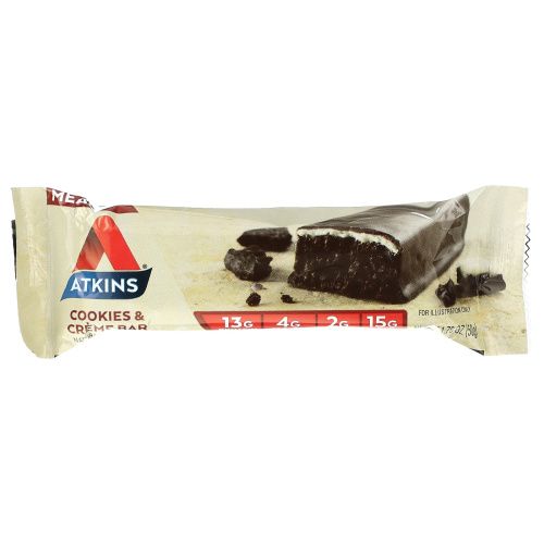 Atkins, Meal Bar, Cookies n' Creme Bar, 5 Bars, 1.76 oz (50 g) Each